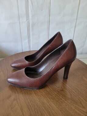 Banana Republic Milanese Pump Women’s 7.5 Brown Patent Leather High Heels Brown